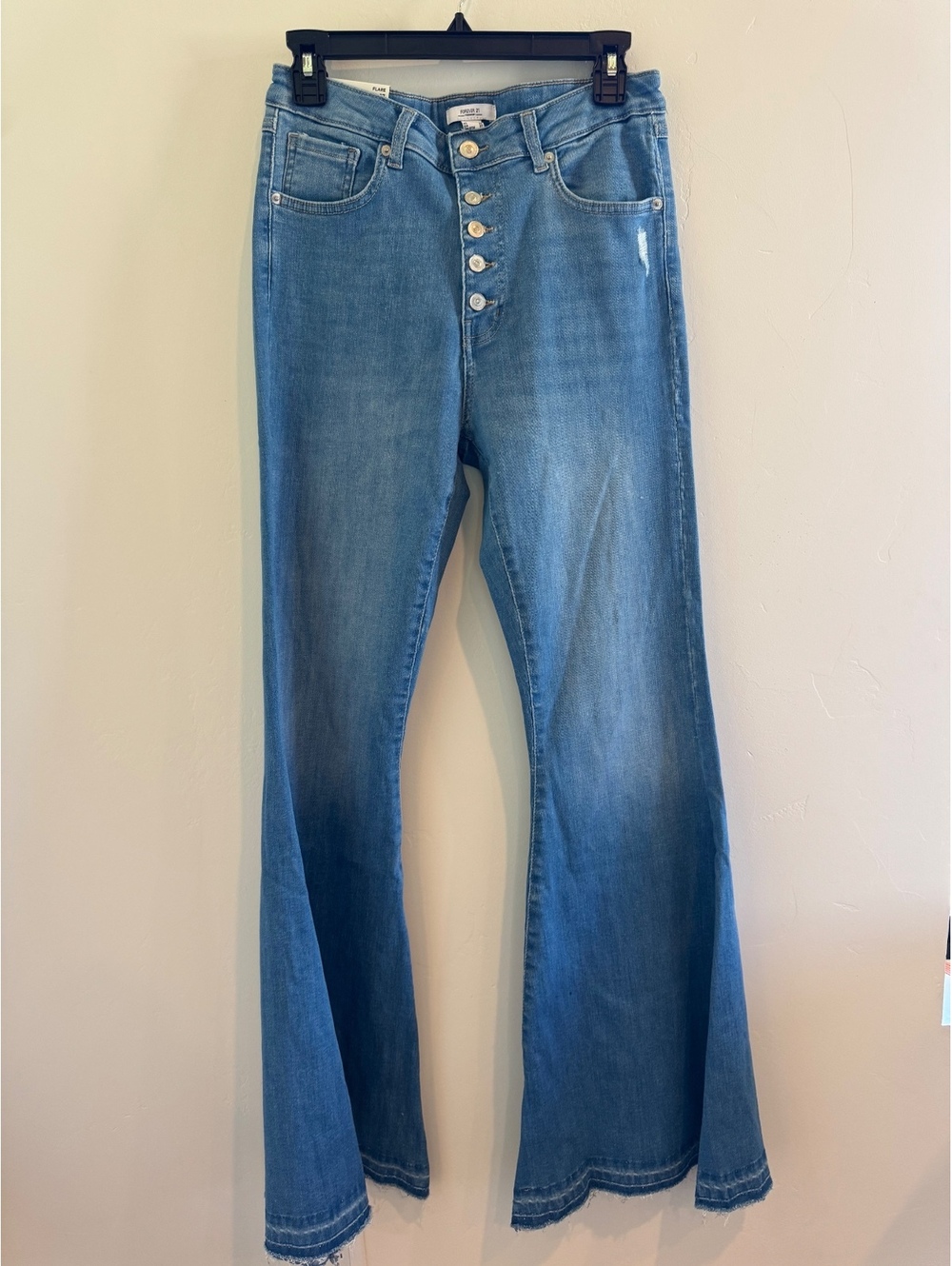 Forever 21 High Rise Flare Jeans Size 27 NWT Button Fly Y2K Denim